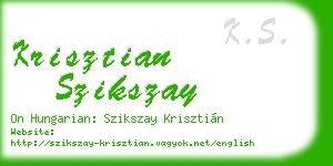 krisztian szikszay business card